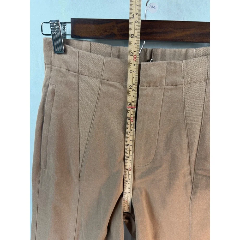 Alo Yoga Womens High Waist Wide Leg Seam Front Trousers Tan Camel Size S